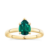 Created Pear Emerald Ring in 9ct Yellow Gold - Wallace Bishop
