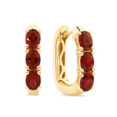 Created Ruby Huggie Earrings in 9ct Yellow Gold - Wallace Bishop