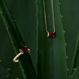 Created Ruby Necklace in 9ct Yellow Gold - Wallace Bishop
