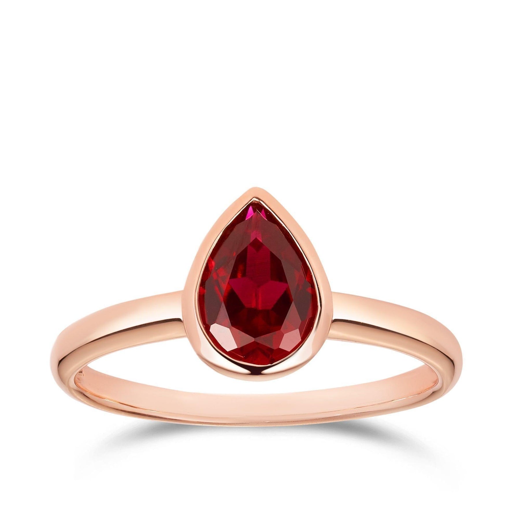Created Ruby Pear Shape Ring in 9ct Rose Gold - Wallace Bishop