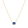 Created Sapphire Emerald Cut Necklace in 9ct Yellow Gold - Wallace Bishop