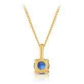 Created Sapphire Round Pendant in 9ct Yellow Gold - Wallace Bishop