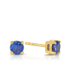 Created Sapphire Round Stud Earrings in 9ct Yellow Gold - Wallace Bishop