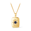 Created Sapphire Star Set Rectangular Pendant in 9ct Yellow Gold - Wallace Bishop