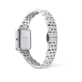 Daniel Wellington Quadro Roman Numerals Date 5-link Silver