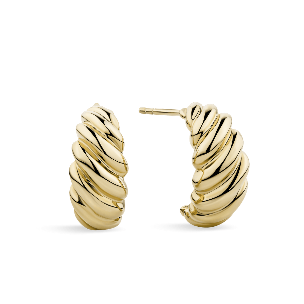 Croissant Stud Earrings in 9ct Yellow Gold - Wallace Bishop