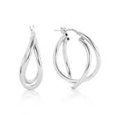 Cross-over Hoop Earrings in Sterling Silver - Wallace Bishop