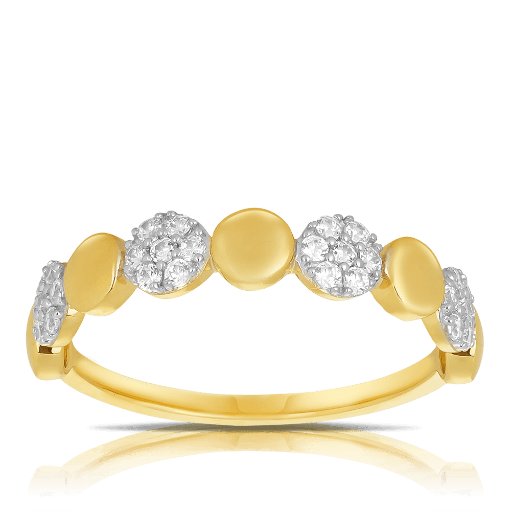 Cubic Zirconia Band Ring in 9ct Yellow Gold
