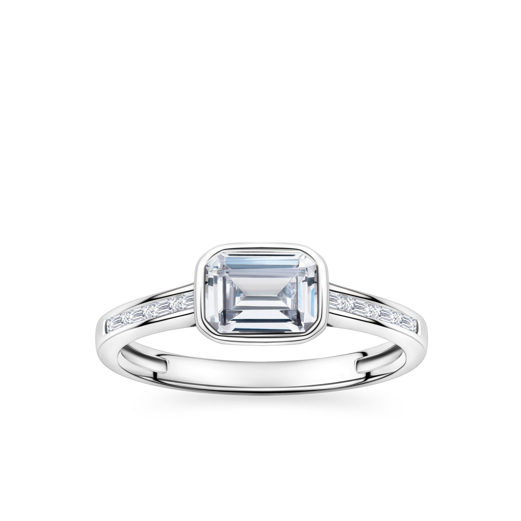 Cubic Zirconia Bezel Ring in Sterling Silver - Wallace Bishop