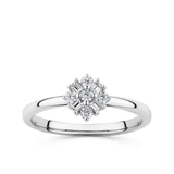 Cubic Zirconia Cluster Ring in Sterling Silver - Wallace Bishop
