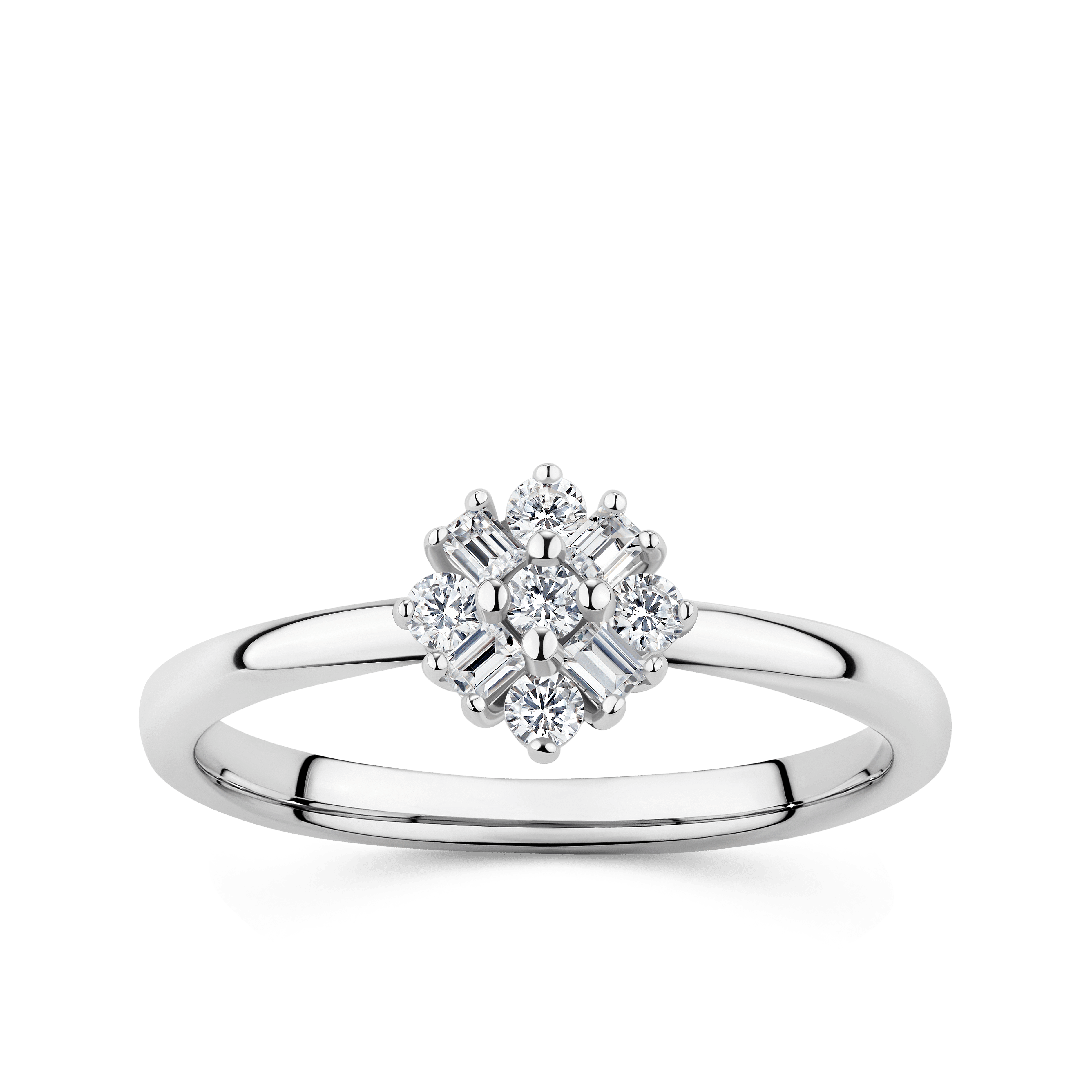 Cubic Zirconia Cluster Ring in Sterling Silver - Wallace Bishop