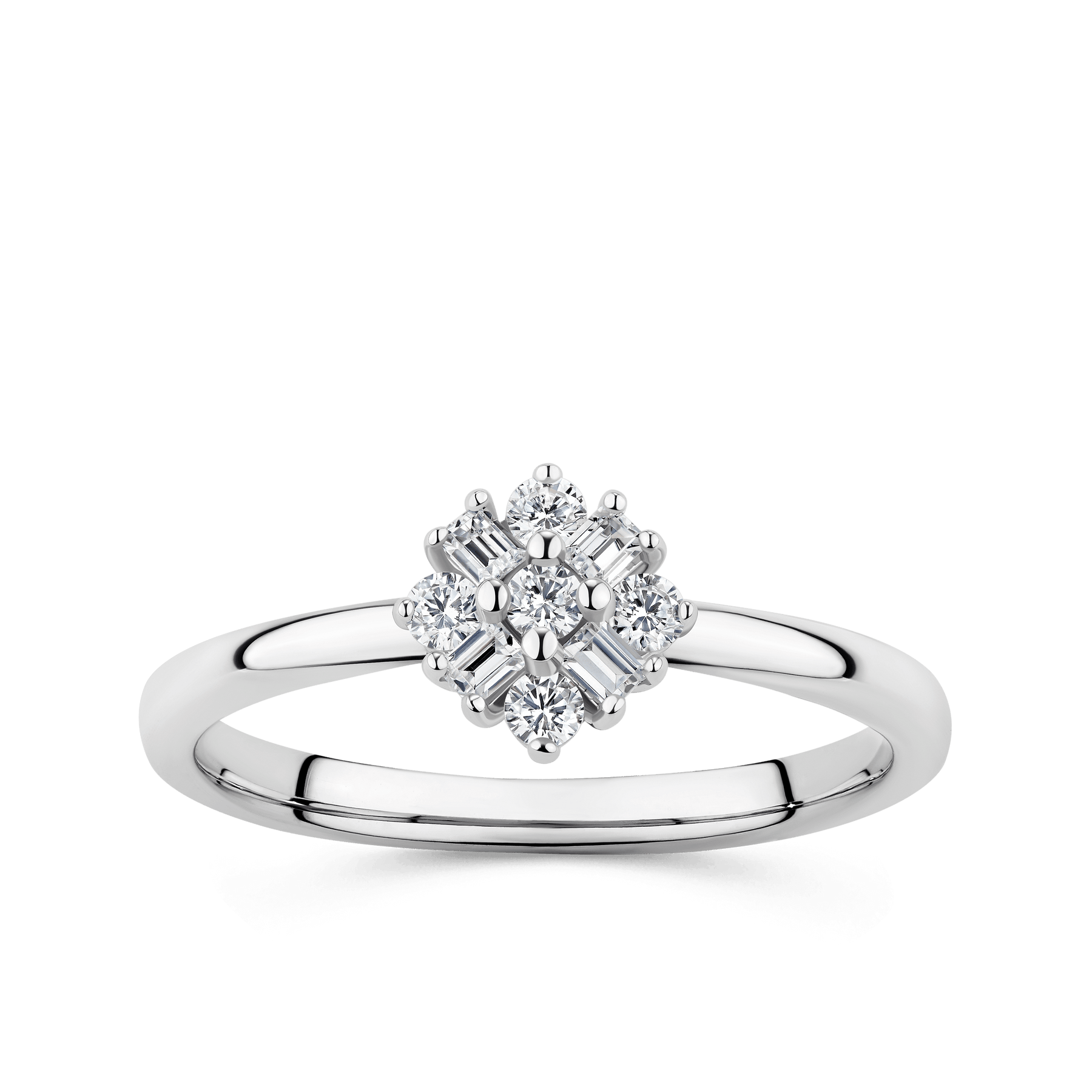 Cubic Zirconia Cluster Ring in Sterling Silver - Wallace Bishop
