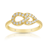 Cubic Zirconia Double Pear Ring in 9ct Yellow Gold - Wallace Bishop