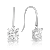 Cubic Zirconia Drop Earrings in 9ct White Gold - Wallace Bishop