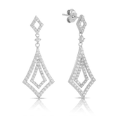 Cubic Zirconia Drop Earrings in Sterling Silver - Wallace Bishop