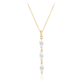 Cubic Zirconia Drop Pendant in 9ct Yellow Gold - Wallace Bishop