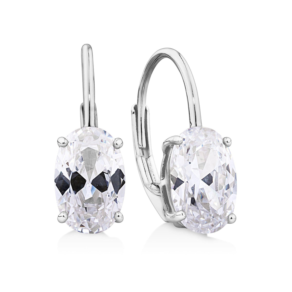 Cubic Zirconia Earrings in Sterling Silver Rhodium Plated - Wallace Bishop