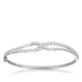 Cubic Zirconia Fancy Oval Bangle in Sterling Silver - Wallace Bishop