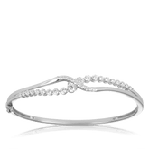 Cubic Zirconia Fancy Oval Bangle in Sterling Silver - Wallace Bishop