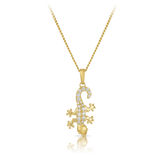 Cubic Zirconia Gecko Pendant in 9ct Yellow Gold - Wallace Bishop