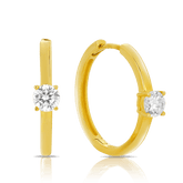 Cubic Zirconia Hoops in 9ct Yellow Gold - Wallace Bishop