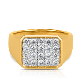 Cubic Zirconia Men's Signet Ring in 9ct Yellow Gold - Wallace Bishop