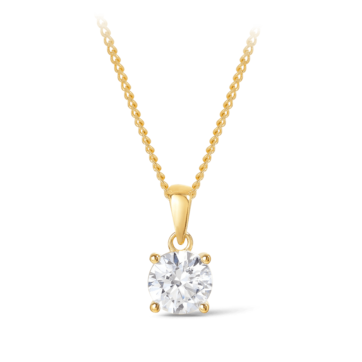 Cubic Zirconia Pendant in 9ct Yellow Gold - Wallace Bishop