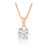 Cubic Zirconia Pendant Necklace in 9ct Rose Gold - Wallace Bishop