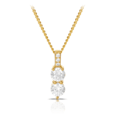 Cubic Zirconia Round Drop Pendant in 9ct Yellow Gold - Wallace Bishop