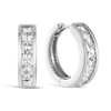 Cubic Zirconia Round Huggie Earrings in Sterling Silver - Wallace Bishop