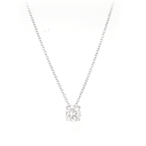 Cubic Zirconia Solitaire Necklace in Sterling Silver - Wallace Bishop