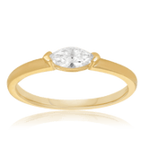 Cubic Zirconia Solitaire Ring in 9ct Yellow Gold - Wallace Bishop