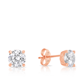 Cubic Zirconia Stud Earrings in 9ct Rose Gold - Wallace Bishop