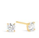 Cubic Zirconia Stud Earrings in 9ct Yellow Gold - Wallace Bishop