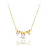 Cubic Zirconia Trio Necklace in 9ct Yellow Gold - Wallace Bishop
