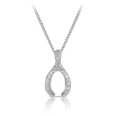 Cubic Zirconia Wishbone Necklace in Sterling Silver - Wallace Bishop