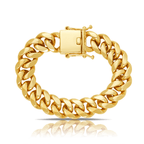 Curb Polished Bracelet in 9ct Yellow Gold - Wallace Bishop