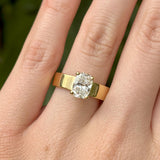 Everlasting 1.50ct TW Long Cushion Lab-Grown Diamond Wide Band Solitaire Engagement Ring in 18ct Yellow Gold