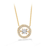 Dancing Diamond Halo Necklace in 9ct Yellow Gold - Wallace Bishop