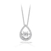 Dancing Diamond Pear Halo Pendant in 9ct White Gold - Wallace Bishop