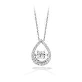 Dancing Diamond Pear Halo Pendant in 9ct White Gold - Wallace Bishop