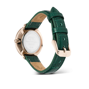 Daniel Wellington Crystalline Bezel Green Croc Rose Gold Watch