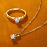 Rendition 0.30ct Diamond Solitaire Pendant in 9ct Yellow & White Gold