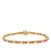 Diamond & Ruby Tennis Bracelet in 9ct Yellow Gold - Wallace Bishop