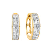 Diamond Baguette Huggie Earrings in 9ct Yellow Gold TDW 0.15ct - Wallace Bishop