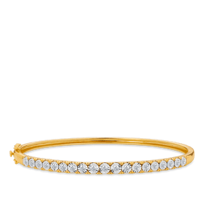 Diamond Bangle in 9ct Yellow and White Gold TGW 0.50t - Wallace Bishop