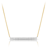 Diamond Bar Necklace in 9ct Yellow and White Gold TGW 0.16ct - Wallace Bishop