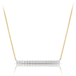 Diamond Bar Necklace in 9ct Yellow and White Gold TGW 0.16ct - Wallace Bishop