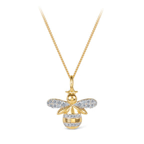 Diamond Bee Pendant in 9ct Yellow Gold - Wallace Bishop