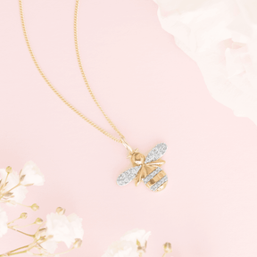 Diamond Bee Pendant in 9ct Yellow Gold - Wallace Bishop